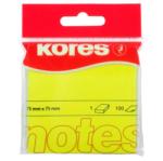 Kores Notes Adeziv 75 x 75 mm galben neon 100 File Kores galben Notes autoadeziv 75x75 mm (KO47076)