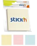 Hopax Notes autoadeziv 76 x 76 mm, 3 x 50 file/set, Stick"n - 3 culori pastel Notes autoadeziv 76x76 mm asortate (HO-21092)