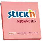 Hopax Notes autoadeziv 76 x 76 mm, 100 file, Stick"n - corai neon roz Notes autoadeziv 76x76 mm (HO-21166)