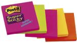Post-it NOTES AUTOADEZIV POST-IT SUPER STICKY 76X76 mm, 5 culori neon/set Notes autoadeziv 76x76 mm asortate (96002243)