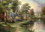 Schmidt Spiele SCH57452 (1500) - Thomas Kinkade Hometown Lake Puzzle