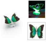Delight 11434-06 Beltéri elemes LED-es világító pillangó dísz, 1 db színváltós LED-del (zöld)