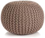 vidaXL Puf tricotat manual, bumbac, 50 x 35 cm, maro (245073) Canapea