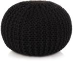 vidaXL Puf tricotat manual, bumbac, 50 x 35 cm, negru (245071) Canapea