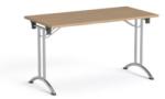 MAYAH Összecsukható tárgyalóasztal, behajtható fémlábakkal, 130x65 cm. MAYAH "Freedom SV-93", kőris (IBXA93K)
