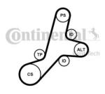CONTITECH Set curea transmisie cu caneluri FORD FUSION (JU) (2002 - 2012) CONTITECH 6PK1345K1