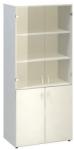 Alfa Office Alfa 500 magas, széles szekrény, 178 x 80 x 47 cm, kombinált ajtóval, fehér mintázat - manutan - 208 991 Ft