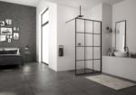 SanSwiss Cabina dus Walk-in SanSwiss Easy Loft 75 Industries 140 x H200 cm profil negru mat (STR4P1400675)