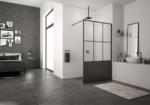SanSwiss PROMO cabina dus Walk-in SanSwiss Easy Loft 76 Industries 120 x H200 cm profil negru mat (STR4P1200676)