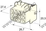  Műanyag csatlakozóház XII. , 2mm-s hengeres dugóhoz (160000), 2 db/csomag