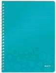 Leitz Caiet de birou LEITZ Wow, PP, A4, turcoaz metalizat - dictando Dictando turcoaz A4 Caiet cu spira 80 file (L-46370051)