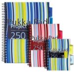 Pukka Pad Project Book A5, 125 file 80g/mp, cu spirala dubla, coperti PP, PUKKA Stripes - dictando Dictando A5 Project book 120 file (PK-PROBA5)