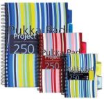 Pukka Pad Project Book A4, 125 file 80g/mp, cu spirala dubla, coperti PP, PUKKA Stripes - dictando Dictando A4 Project book 120 file (PK-PROBA4)