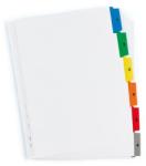 Elba Index carton alb Mylar numeric 1- 6, margine PP color, A4 XL, 170g/mp, ELBA alb Separatoare carton A4 Numere 1-6 (E-100204631)