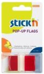 Hopax Film index autoadeziv 45 x 25mm, 50 file/set, cu dispenser, Stick"n Pop-up - transparent/rosu rosu Index plastic 45x25 mm Cu dispenser 1 (HO-26021)