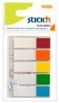 Hopax Stick index plastic transparent color 45 x 12 mm, 5 x 20 file/set, Stick"n - 5 culori transp. /neon Index plastic 45x12 mm Fara dispenser 5 (HO-21465)