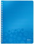 Leitz Caiet de birou LEITZ Wow, PP, A4, albastru metalizat - dictando albastru Dictando A4 Caiet cu spira 80 file (L-46370036)