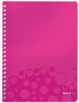 Leitz Caiet de birou LEITZ Wow, PP, A4, roz metalizat - dictando Dictando roz A4 Caiet cu spira 80 file (L-46370023)