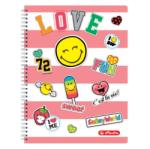 Herlitz CAIET A4 70 FILE CU SPIRALA PATRATELE, SMILEYWORLD GIRLY Matematica A4 Caiet cu spira 70 file (50002757)