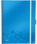 Leitz Caiet de birou LEITZ Wow Be Mobile, PP, A4, albastru metalizat - matematica albastru Matematica A4 Caiet cu spira 80 file (L-46450036)