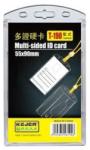 Kejea Suport dublu, PS rigid, pentru ID carduri, 55 x 90mm, vertical, 5 buc/set, KEJEA - transparent crist (KJ-T-190V)