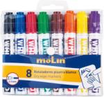 Molin Marker pentru table de scris, varf rotund, corp plastic, 8 culori/set, MOLIN (ML-RWB230-08W)