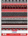 Herlitz CAIET A4 80 FILE CU SPIRALA PATRATELE PERFORAT, MOTIV BLACK WOW ETHNO Matematica A4 Caiet cu spira 80 file Clasele 3-4 (50010134)