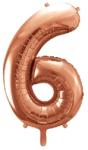  óriás szám fólia léggömb "6", rosegold