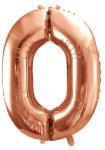  óriás szám fólia léggömb "0", rosegold