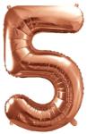  óriás szám fólia léggömb "5", rosegold