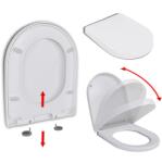 vidaXL fehér szögletes gyorskioldó WC-ülőke lassan csukódó fedéllel (141765) - vidaxl