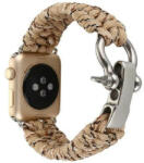 iUni Curea iUni compatibila cu Apple Watch 1/2/3/4/5/6/7, 38mm, Elastic Paracord, Rugged Nylon Rope, Cream (507311)