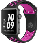 iUni Curea iUni compatibila cu Apple Watch Ultra/SE/8/7/6/5/4/3/2/1, 42mm, Silicon Sport, Negru/Roz (507540)