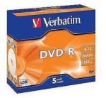 Verbatim DVD-R AZO 16X 4.7GB Matt Silver Slim Case (43547)