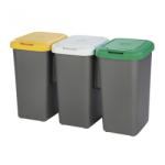 Tontarelli Cos gunoi Trio, 25 litri, galben, alb si verde (T1-8105744) Cos de gunoi