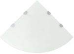vidaXL Raft de colț cu suporți de crom, sticlă, 45 x 45 cm (243860) - vidaxl Raft