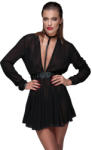 Noir Handmade F150 Chiffon Minidress with Choker M