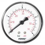 FERRO Nyomásmérő hátsó csatlakozású 4 bar, számlap Ø63 mm, 1/4" M6304A