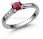  E109FR_B - RUBIN - GYÉMÁNT köves Fehér arany Eljegyzési Gyűrű (E109FR_B)