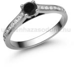  E111FBB_B - FEKETE GYÉMÁNT - GYÉMÁNT köves Fehér arany Eljegyzési gyűrű (E111FBB_B)
