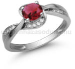  E108FR_C - RUBIN - CIRKÓNIA köves Fehér arany Eljegyzési Gyűrű (E108FR_C)