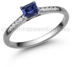  E110FZK_B - KÉK ZAFÍR - GYÉMÁNT köves Fehér arany Eljegyzési Gyűrű (E110FZK_B)