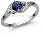  E107FZK_B - KÉK ZAFÍR - GYÉMÁNT köves Fehér arany Eljegyzési Gyűrű (E107FZK_B)