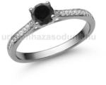  E28FBB_B - FEKETE GYÉMÁNT - GYÉMÁNT köves Fehér arany Eljegyzési gyűrű (E28FBB_B)