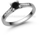  E109FBB_B - FEKETE GYÉMÁNT - GYÉMÁNT köves Fehér arany Eljegyzési gyűrű (E109FBB_B)