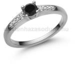  E115FBB_B - FEKETE GYÉMÁNT - GYÉMÁNT köves Fehér arany Eljegyzési gyűrű (E115FBB_B)
