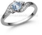  E107FK_C - AKVAMARIN - CIRKÓNIA köves Fehér arany Eljegyzési Gyűrű (E107FK_C)