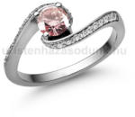  E103FZR_B - RÓZSASZÍN ZAFÍR - GYÉMÁNT köves Fehér arany Eljegyzési Gyűrű (E103FZR_B)