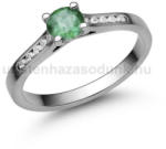  E109FS_B - SMARAGD - GYÉMÁNT köves Fehér arany Eljegyzési Gyűrű (E109FS_B)