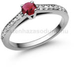  E118FR_B - RUBIN - GYÉMÁNT köves Fehér arany Eljegyzési Gyűrű (E118FR_B)